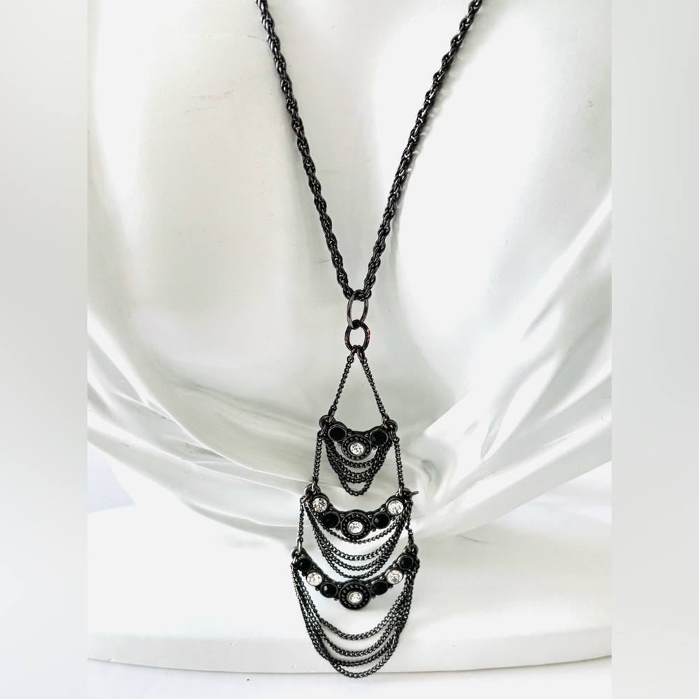 🌷5/25$ Reanimate by MJ from craft jewelry long gun metal color necklace